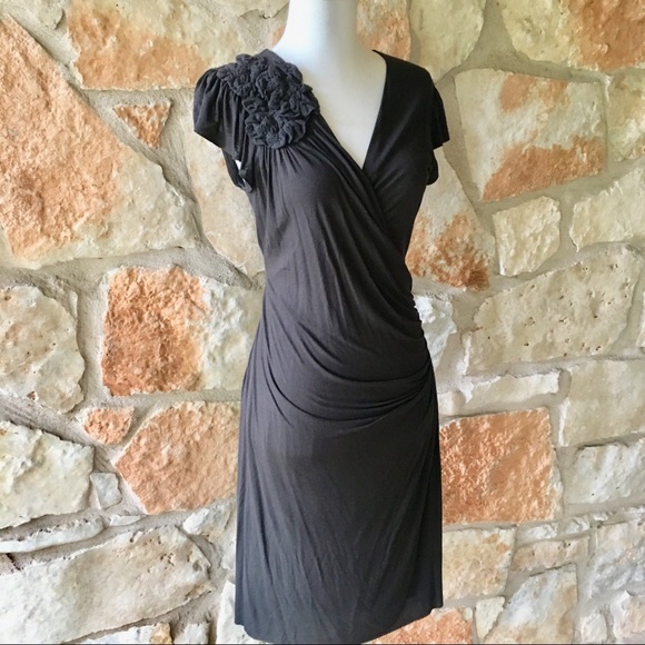 Anthropologie Dresses & Skirts - Anthropologie Bailey 44 Floral appliqué grey dress